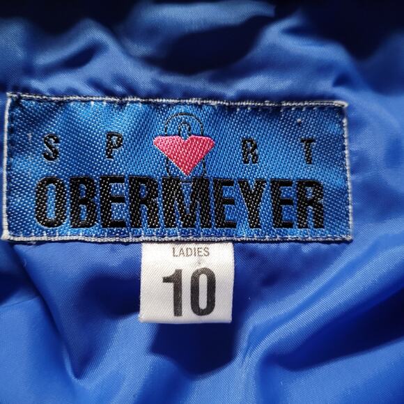 Vintage Obermeyer 80s Winter Coat Jacket Blue Neon Style Dazzler Size Med - Picture 3 of 5